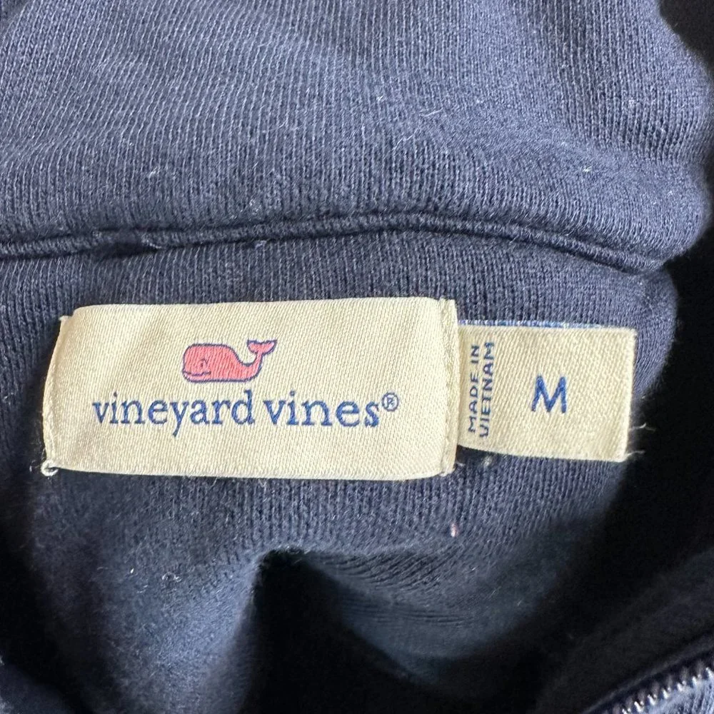 Vineyard Vines Shep Quarter Zip Knit Shirt Navy Blue Medium - Picture 6 of 6